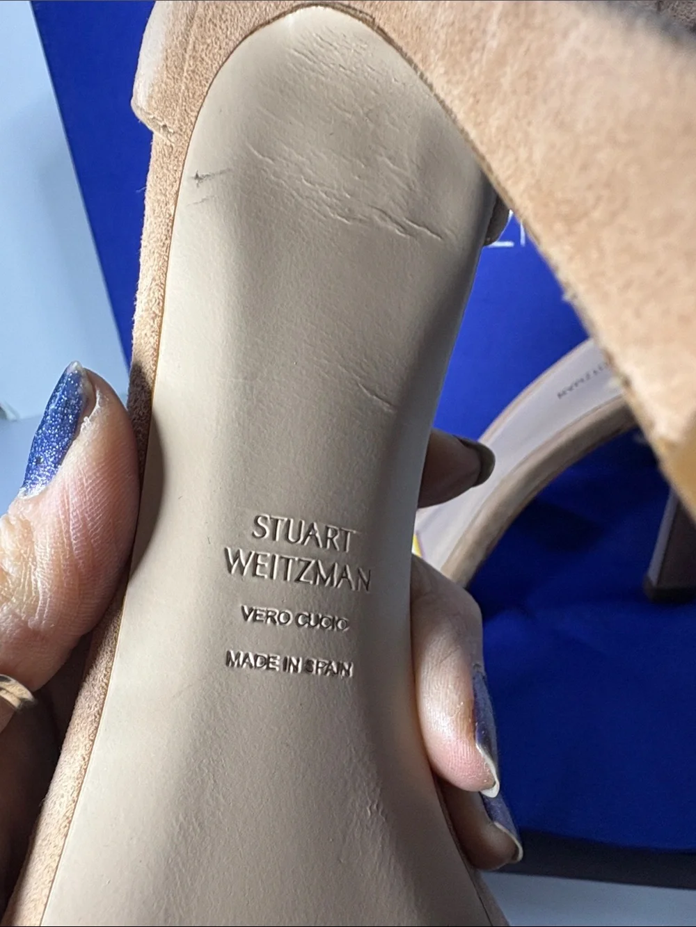 NWT Stuart Weitzman Tan Suede‎ Ankle-Strap Stiletto Sandals 7.5